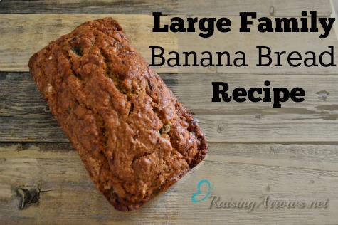 This earthy, not-too-sweet banana bread recipe offers down home goodness in large family quantities! | RaisingArrows.net
